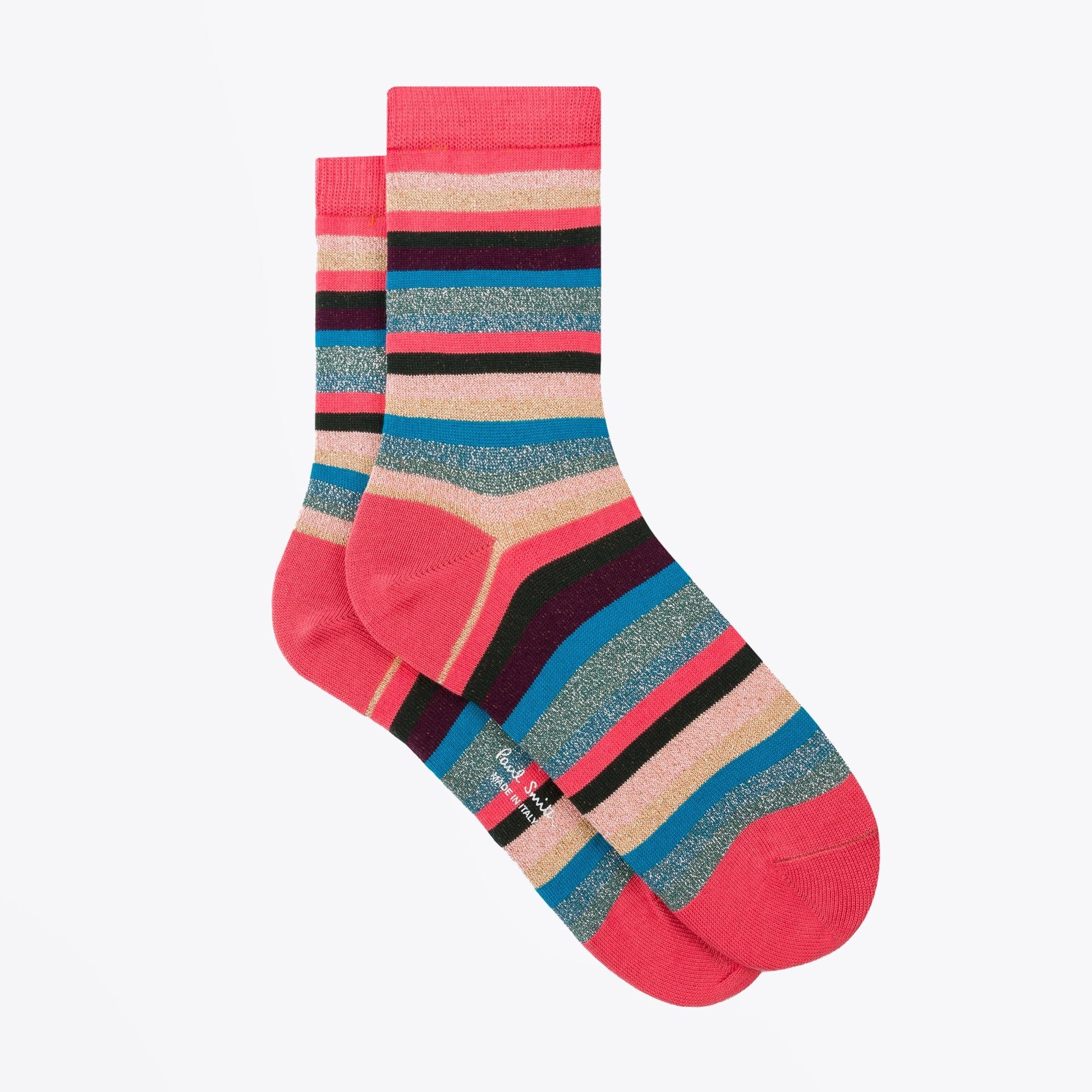 Paul - Glitter 'Swirl Stripe' Socks - Multi