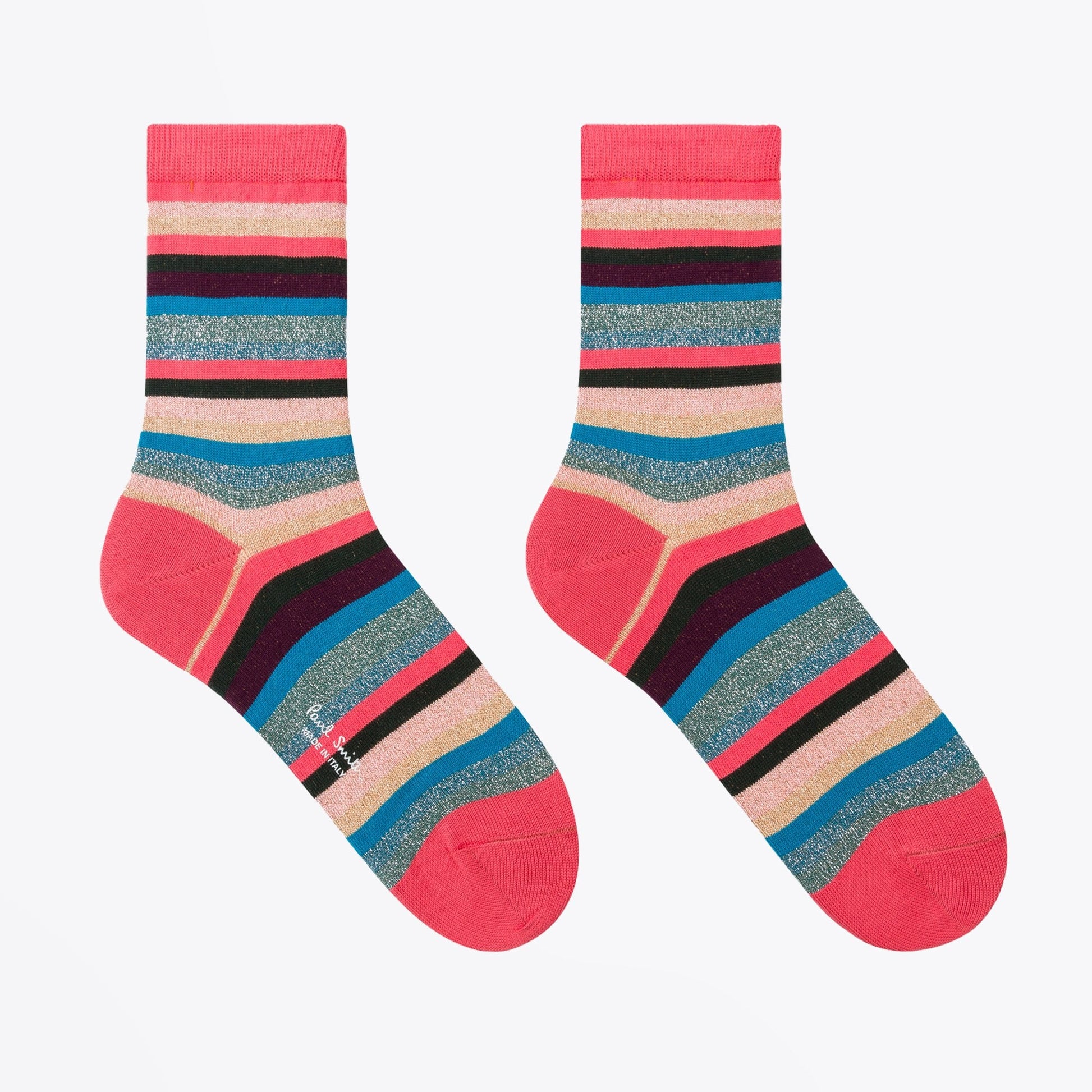 Paul - Glitter 'Swirl Stripe' Socks - Multi