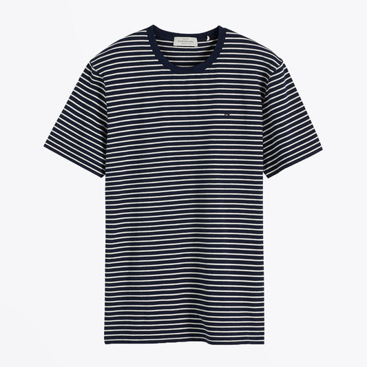 - Classic Striped Tee - Navy/White