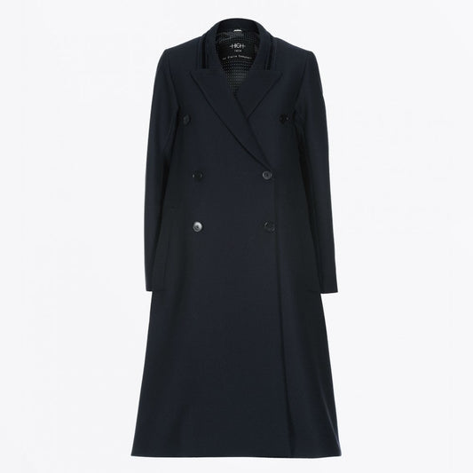 Founder - A-line Tech-Herringbone Coat - Navy