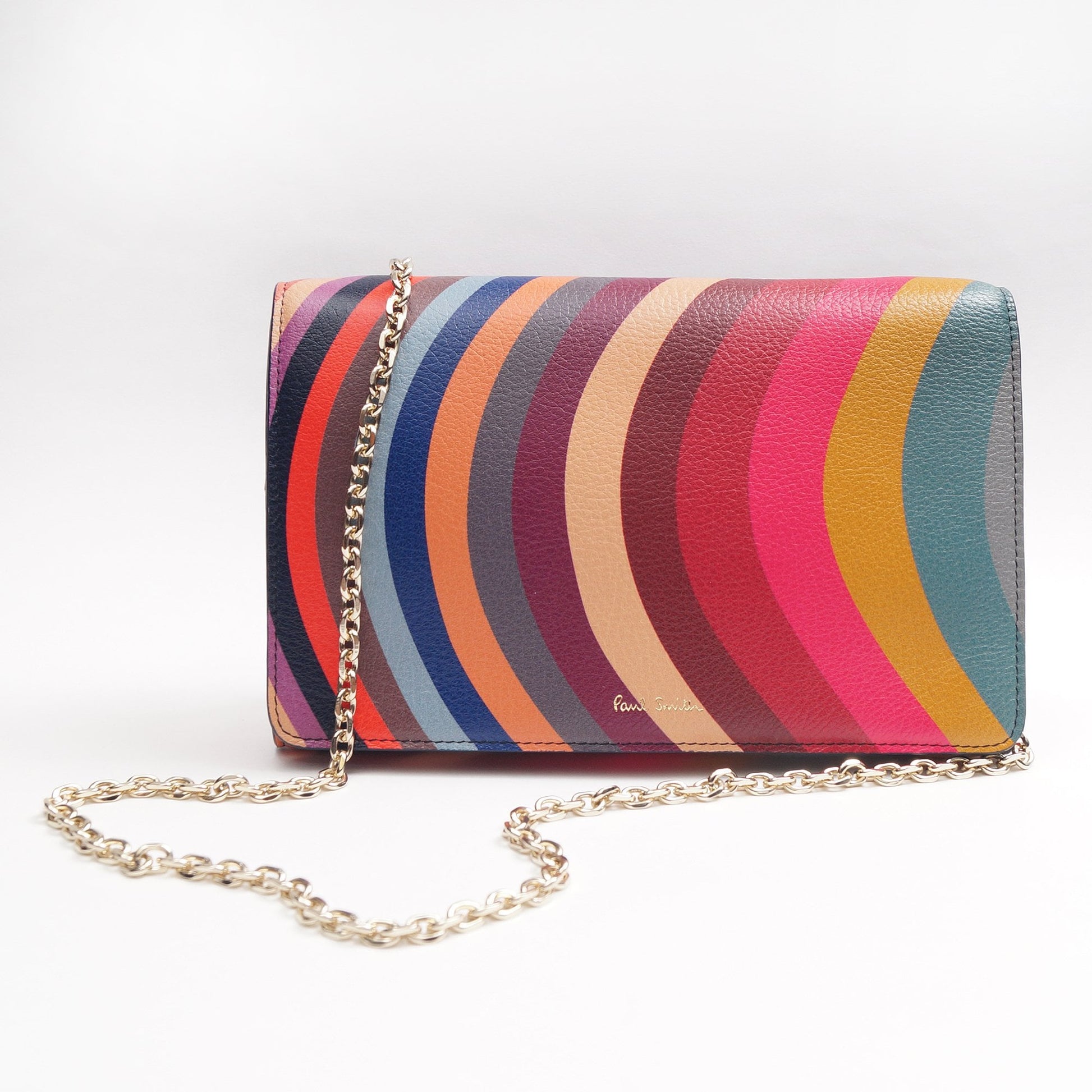 Paul Leather Swirl Chain Purse Bag - Multi
