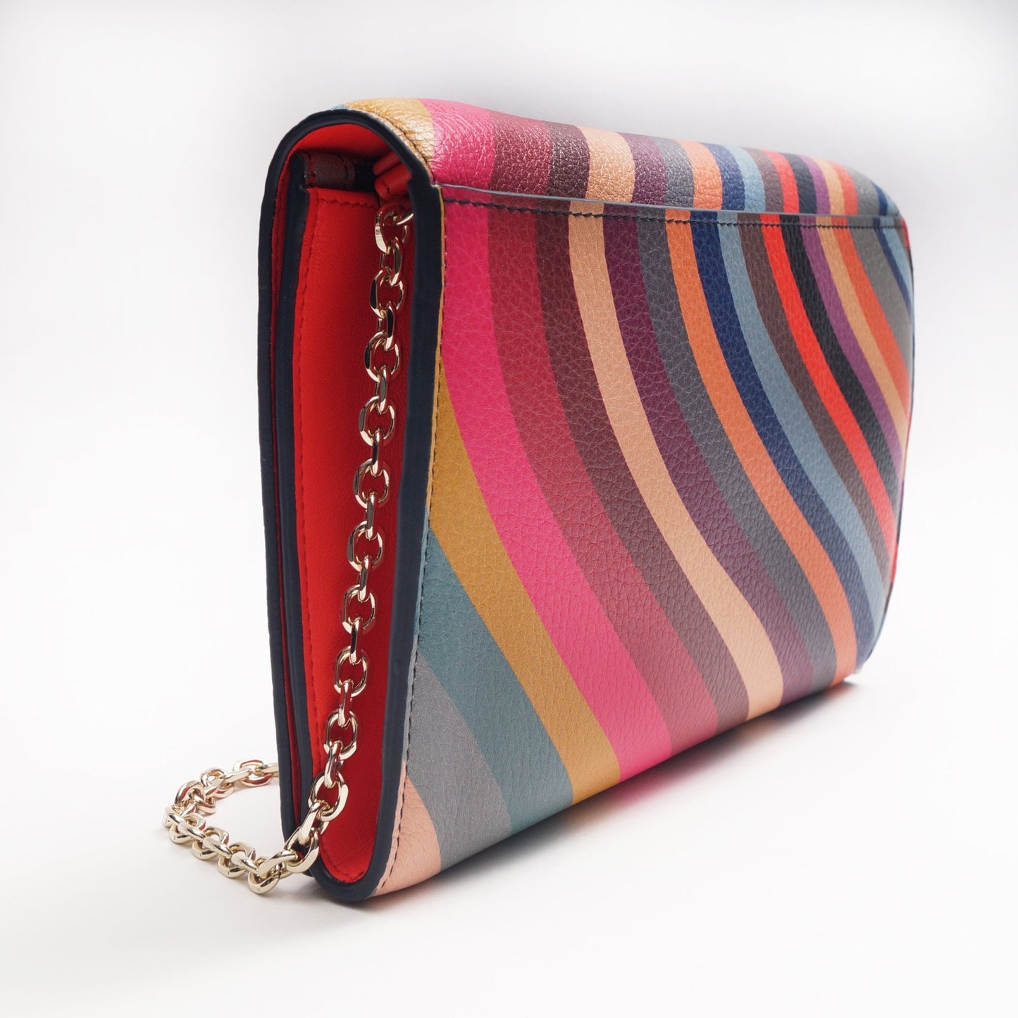 Leather Swirl Chain Purse Bag - Multi