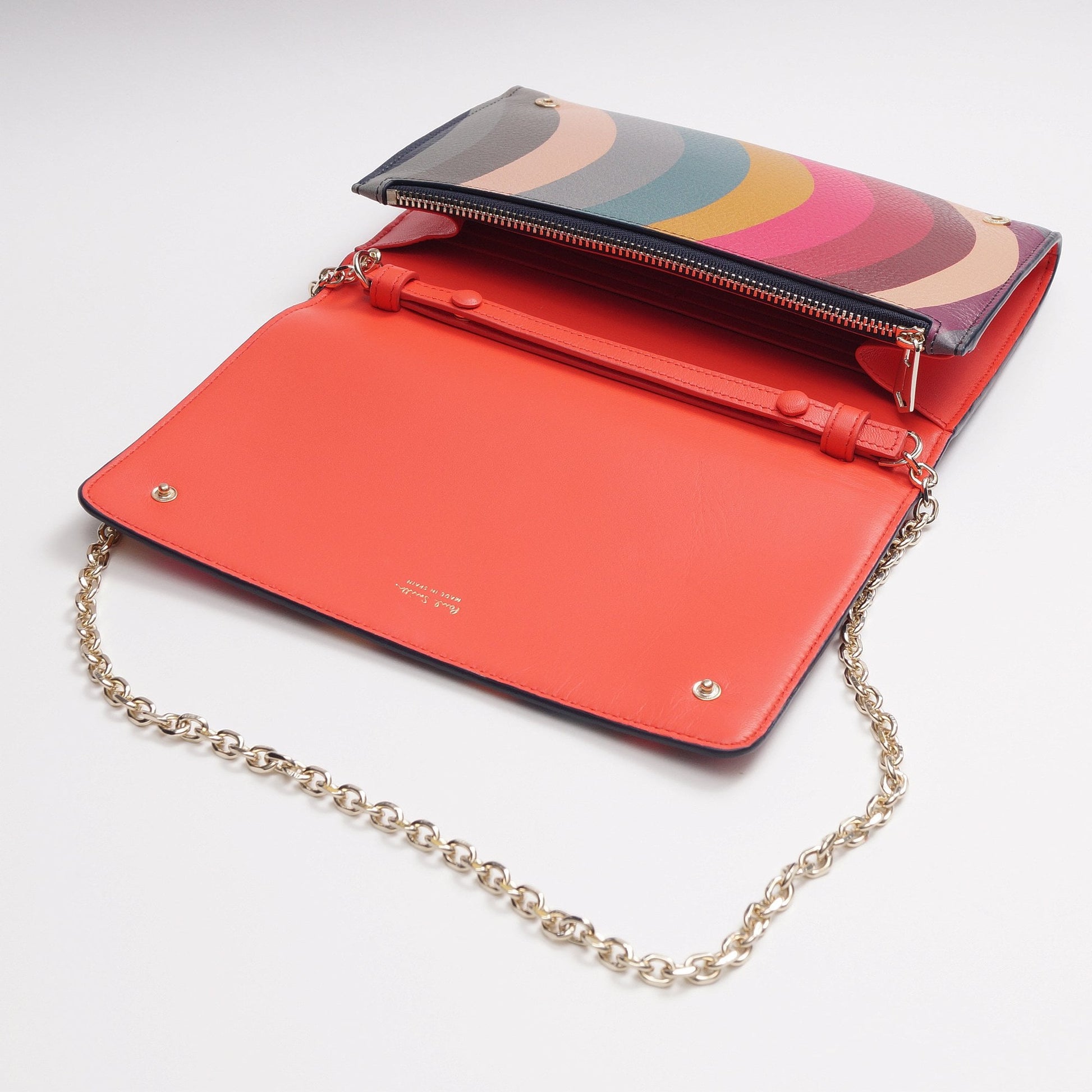 Paul Leather Swirl Chain Purse Bag - Multi
