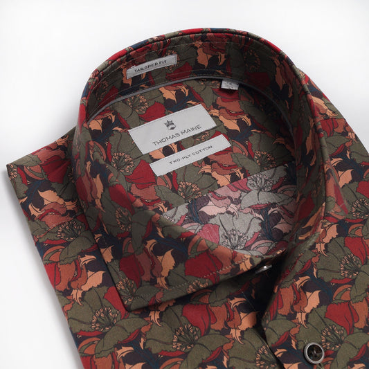 Modern Kent Floral Print Shirt - Multi