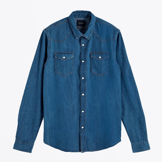 - Classic Denim Shirt - Blue