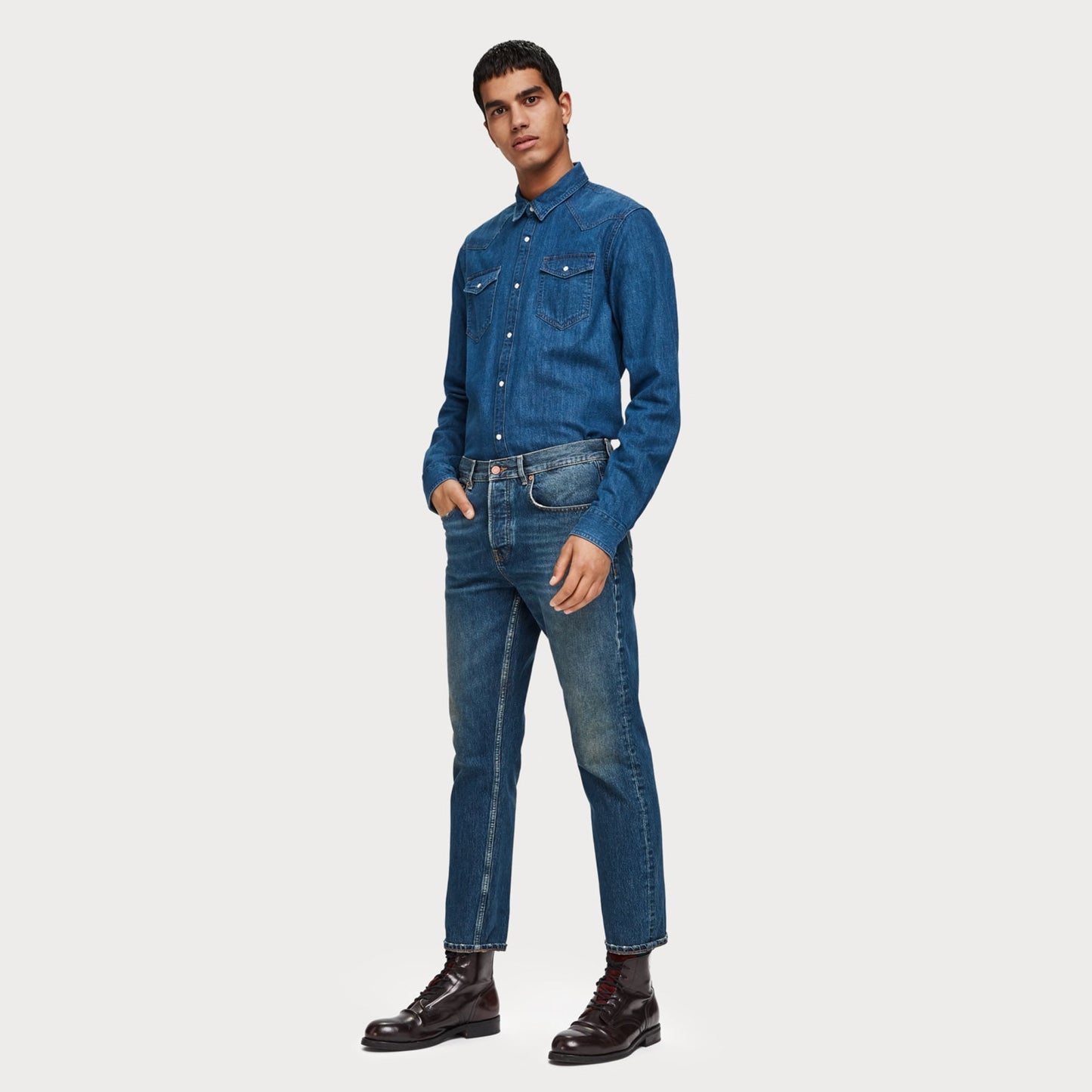 - Classic Denim Shirt - Blue