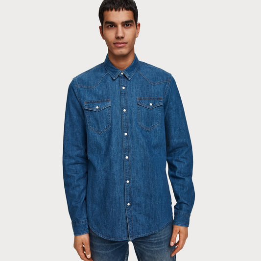 - Classic Denim Shirt - Blue