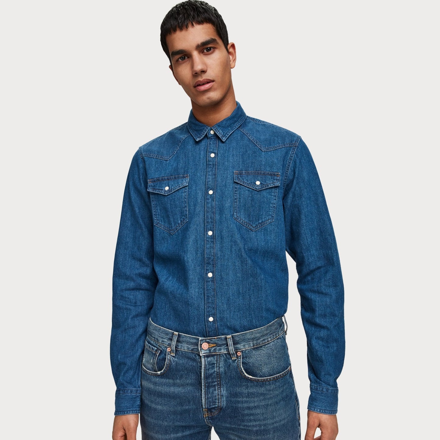 - Classic Denim Shirt - Blue