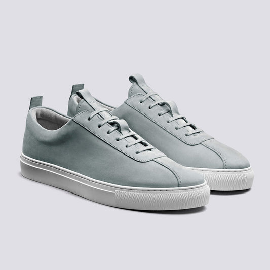 - Sneaker 1 - Nubuck Tennis Shoe - Light Grey