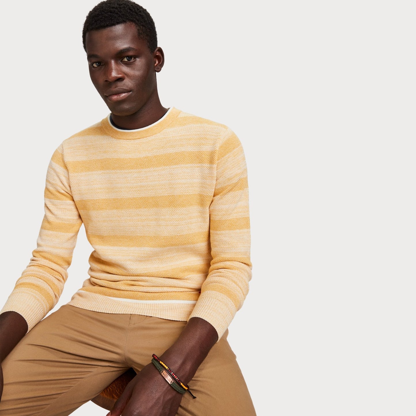 - Classic Crew Neck Pullover - Yellow
