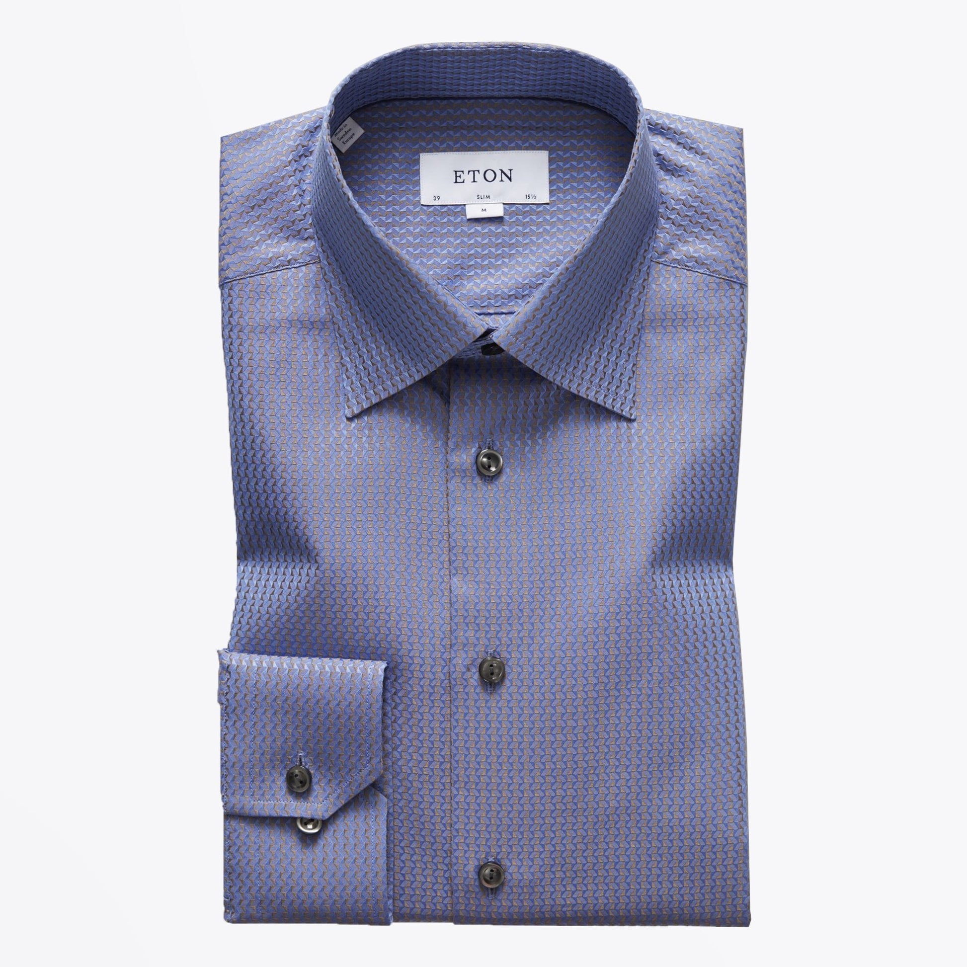 Eton Jacquard Weave Shirt - Blue