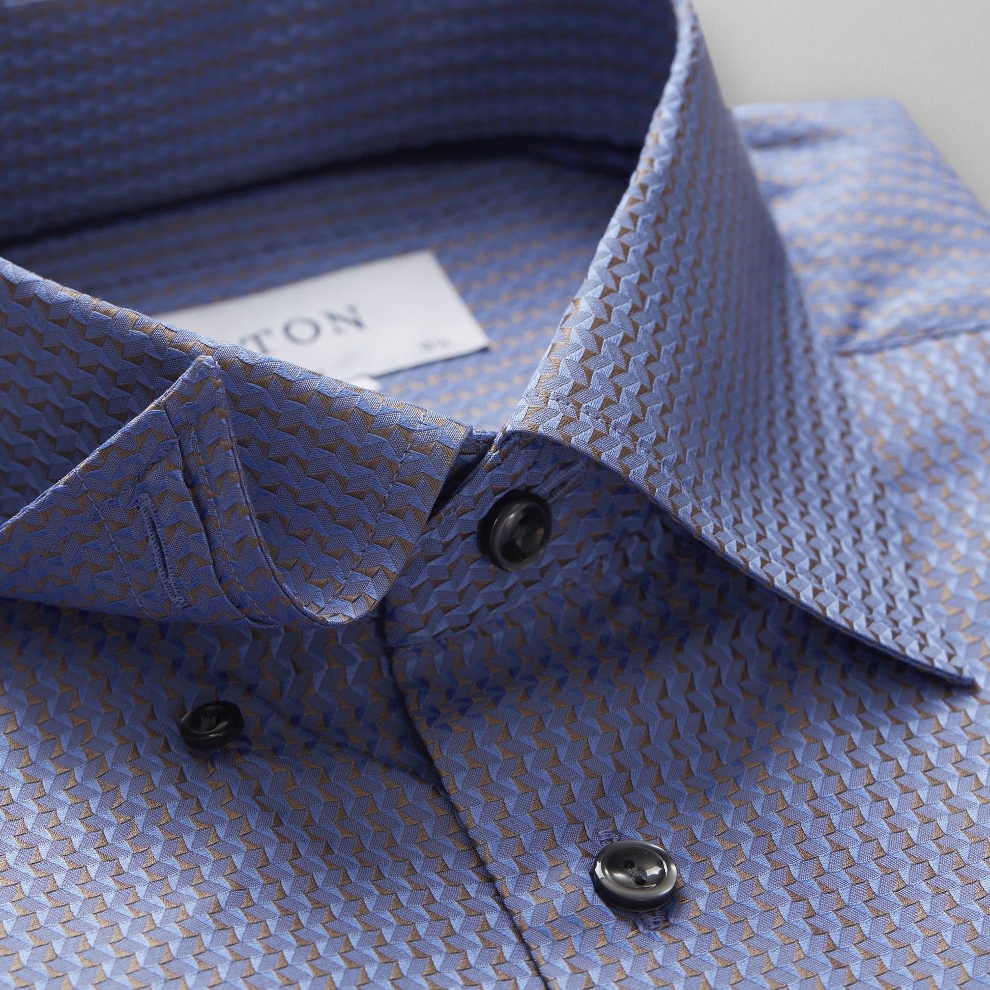Eton Jacquard Weave Shirt - Blue