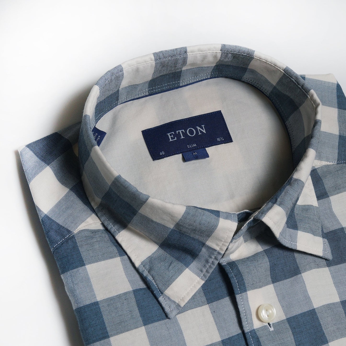 - Checked Twill Shirt - Blue/Grey