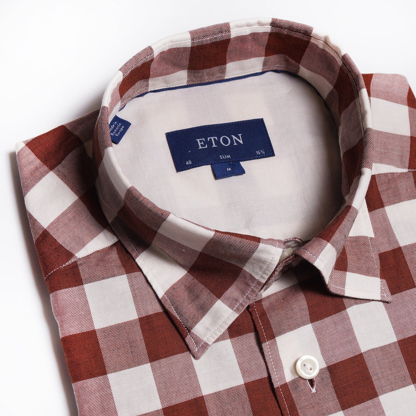 - Checked Twill Shirt - Pink/Red