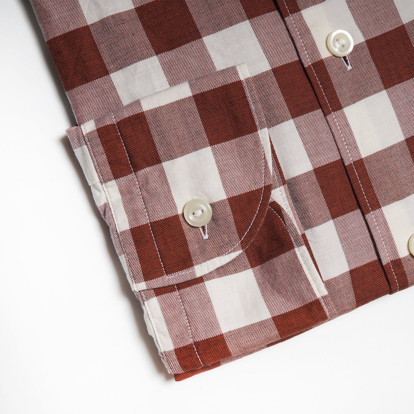 - Checked Twill Shirt - Pink/Red