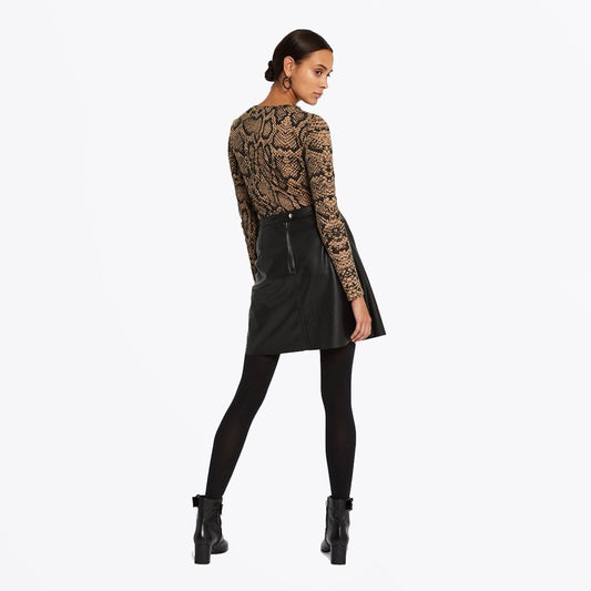 - Faux Leather Mini Skirt - Black