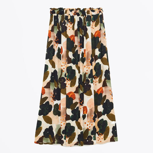 - Pleated Long Skirt - Red