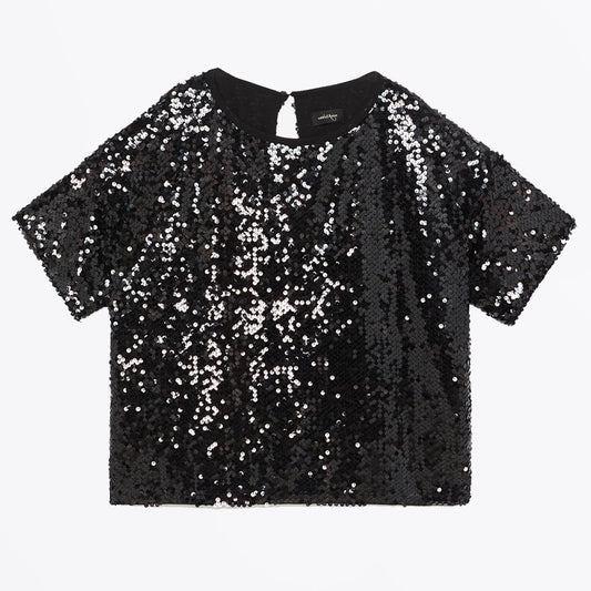 - Sweater With Sequins - Black
