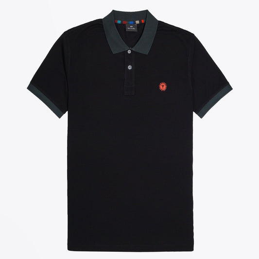 - Sun Logo Polo Shirt - Black