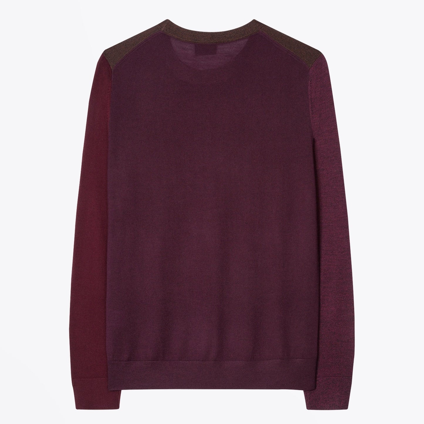 Merino Wool Sweater - Burgundy/Brown