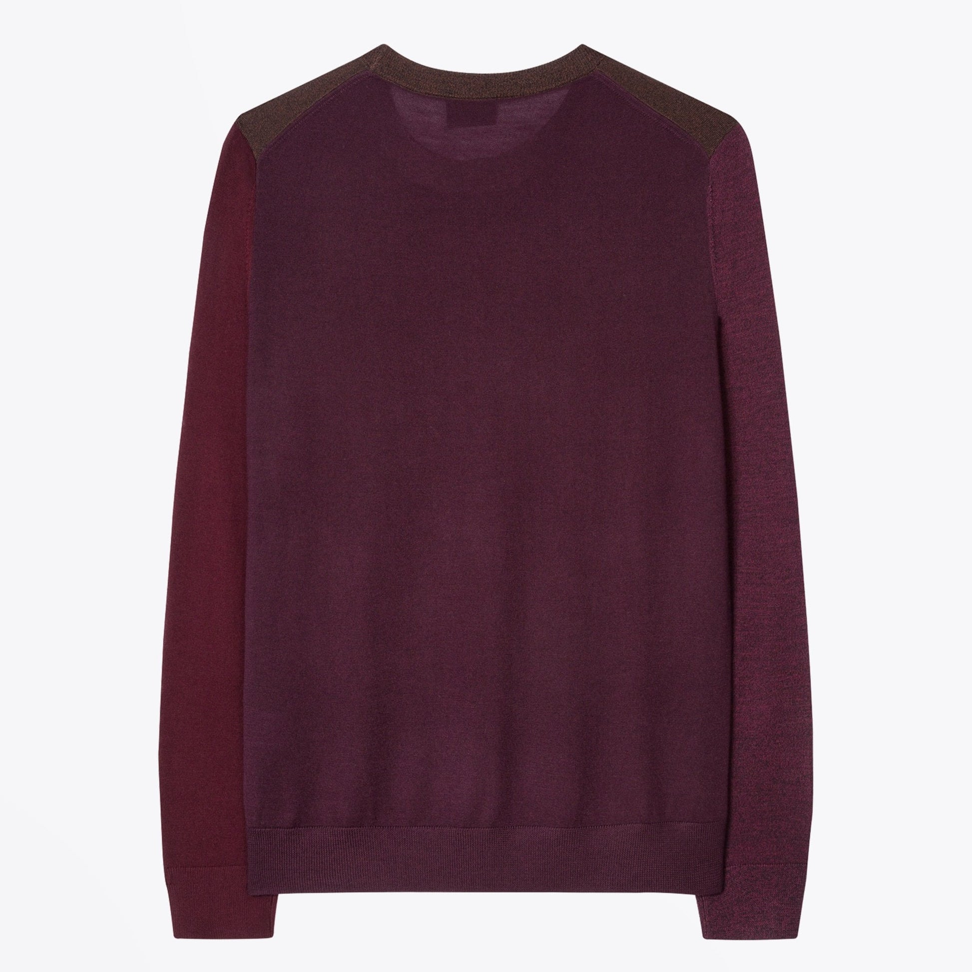 Paul Merino Wool Sweater - Burgundy/Brown