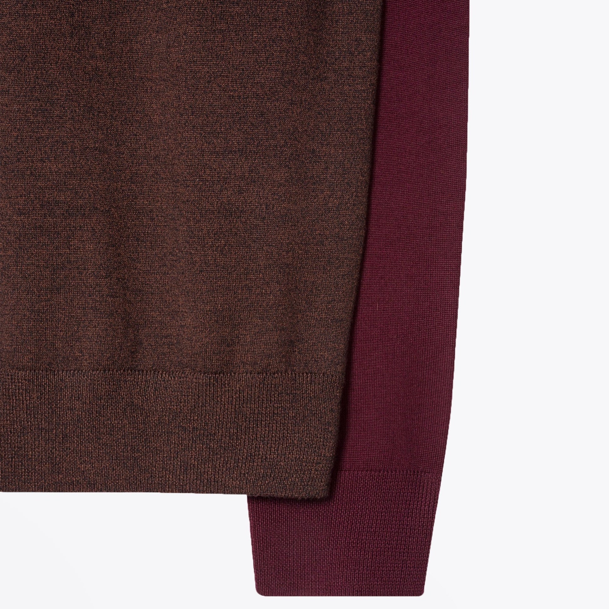 Paul Merino Wool Sweater - Burgundy/Brown