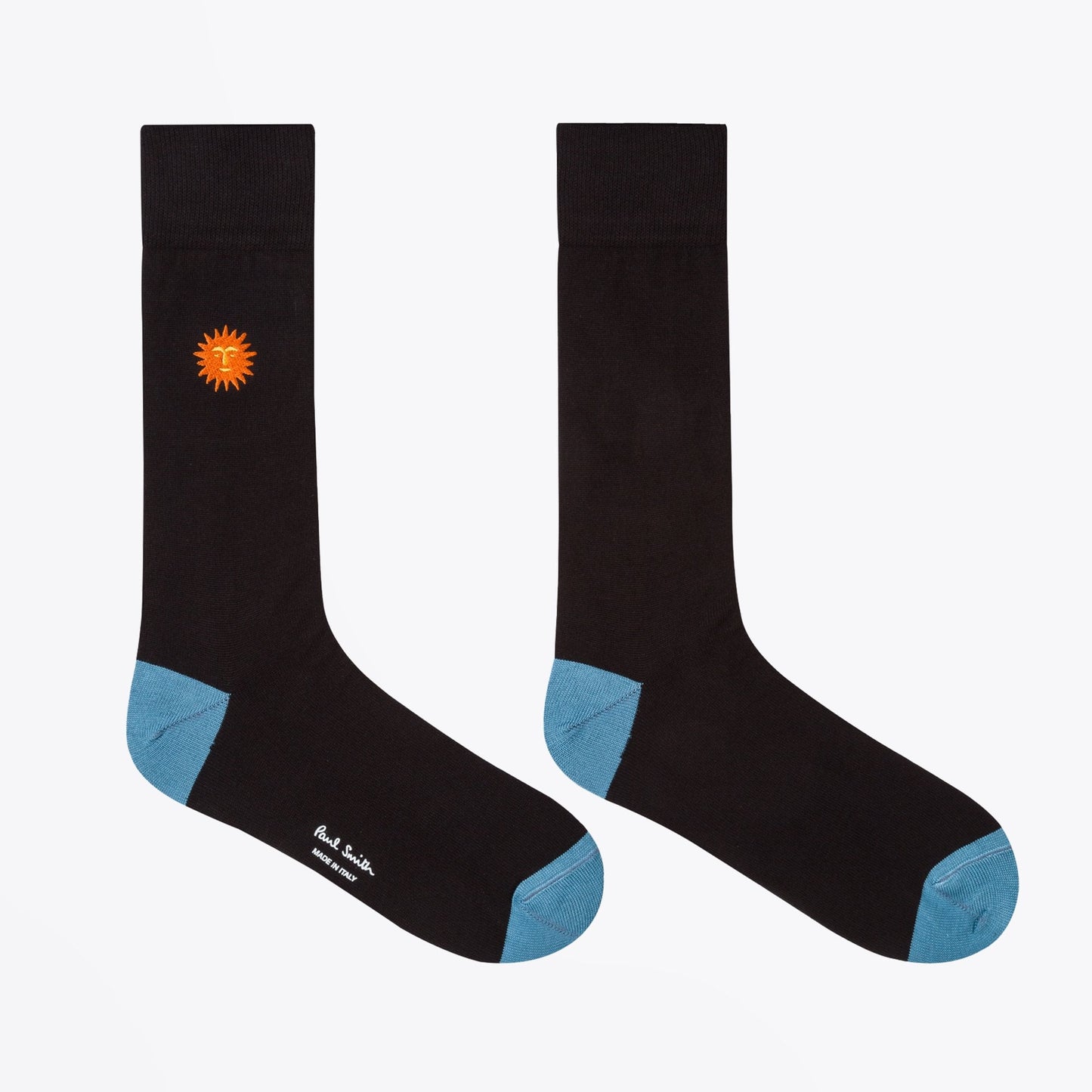 - Sun Embroidered Socks - Grey