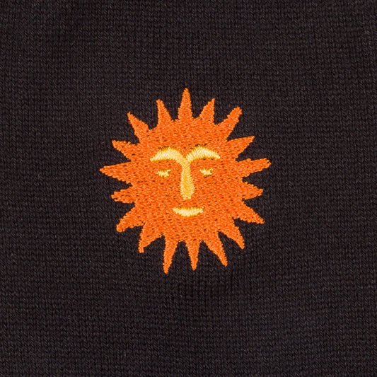 - Sun Embroidered Socks - Grey