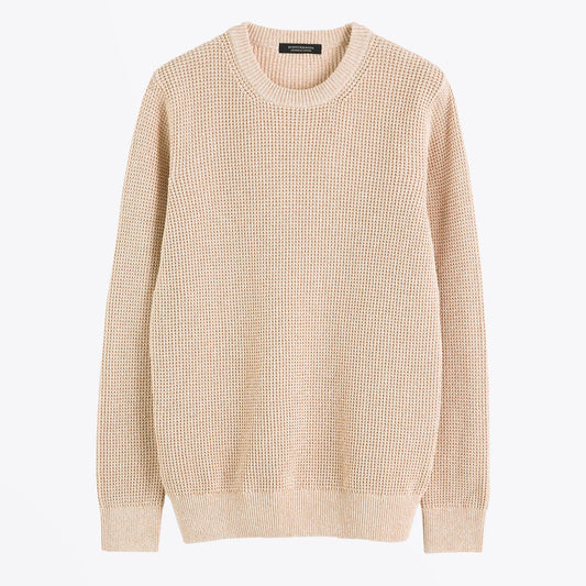 - Structured Knitted Sweater - Beige