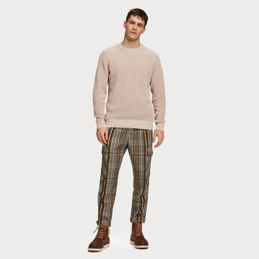 - Structured Knitted Sweater - Beige