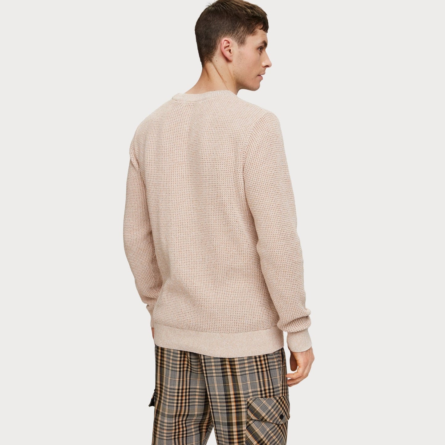 - Structured Knitted Sweater - Beige