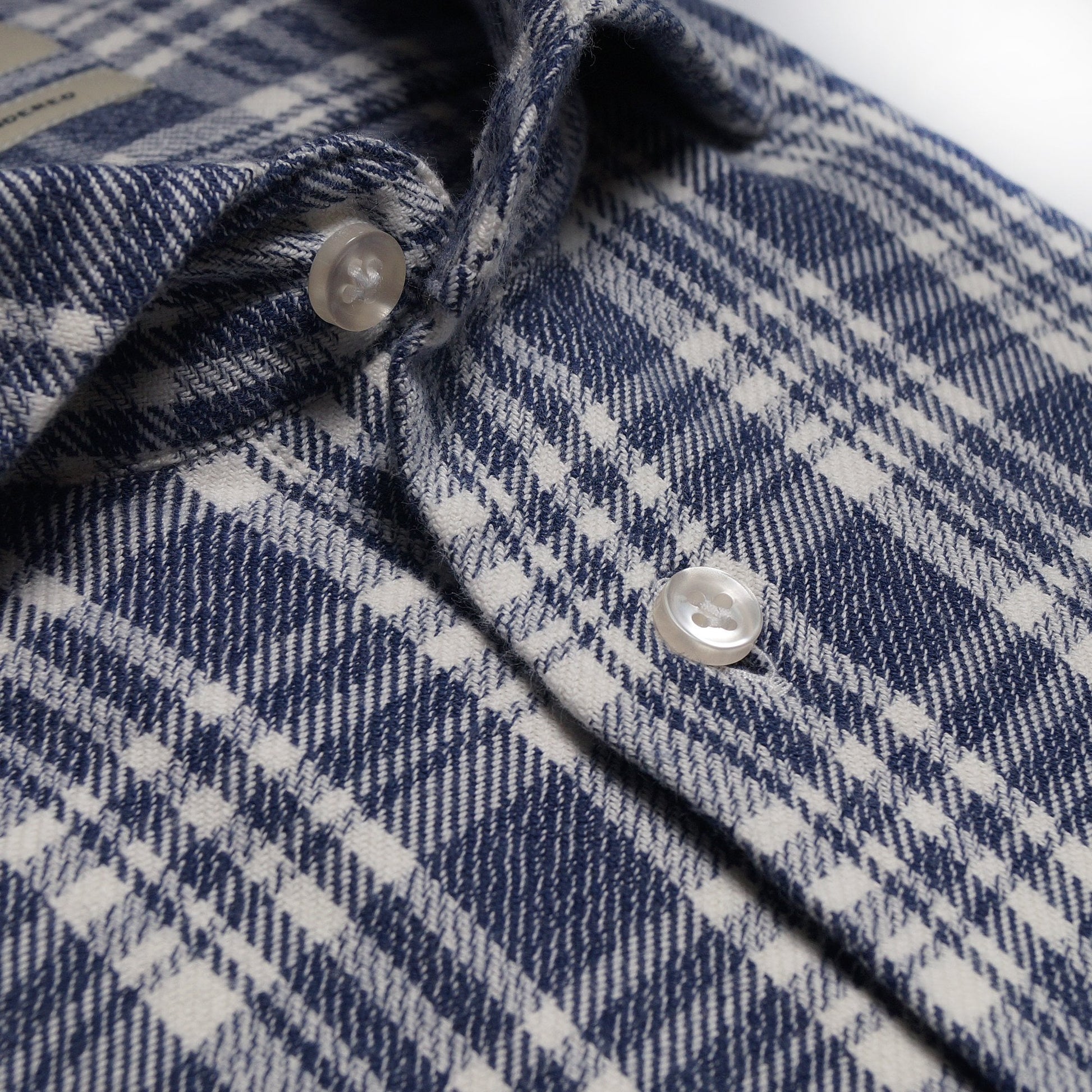 Thomas Flannel Checked Shirt - Navy/White