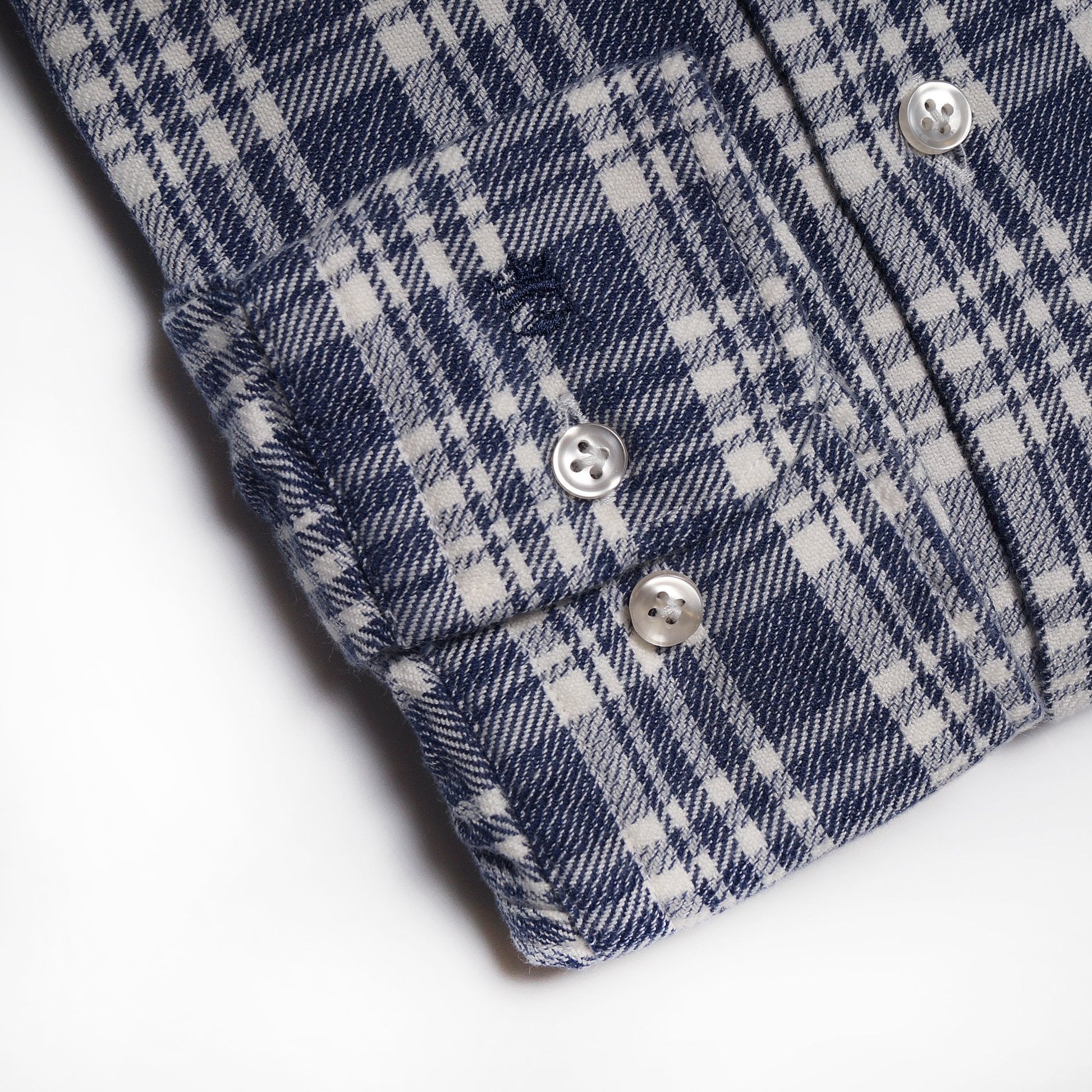 Thomas Flannel Checked Shirt - Navy/White
