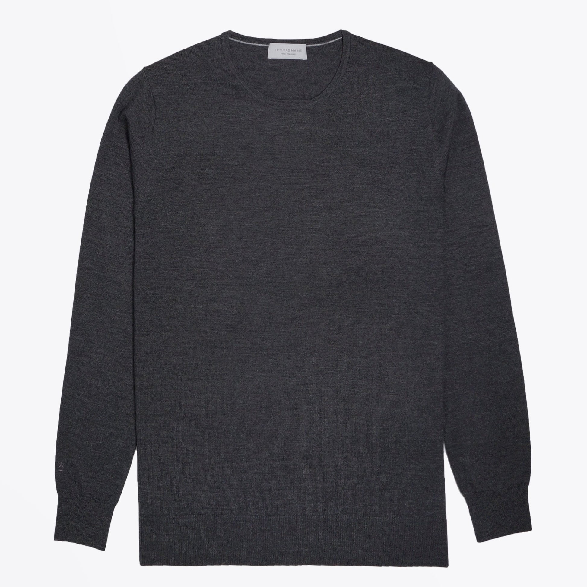 Thomas Merino Crew Neck Knit - Grey