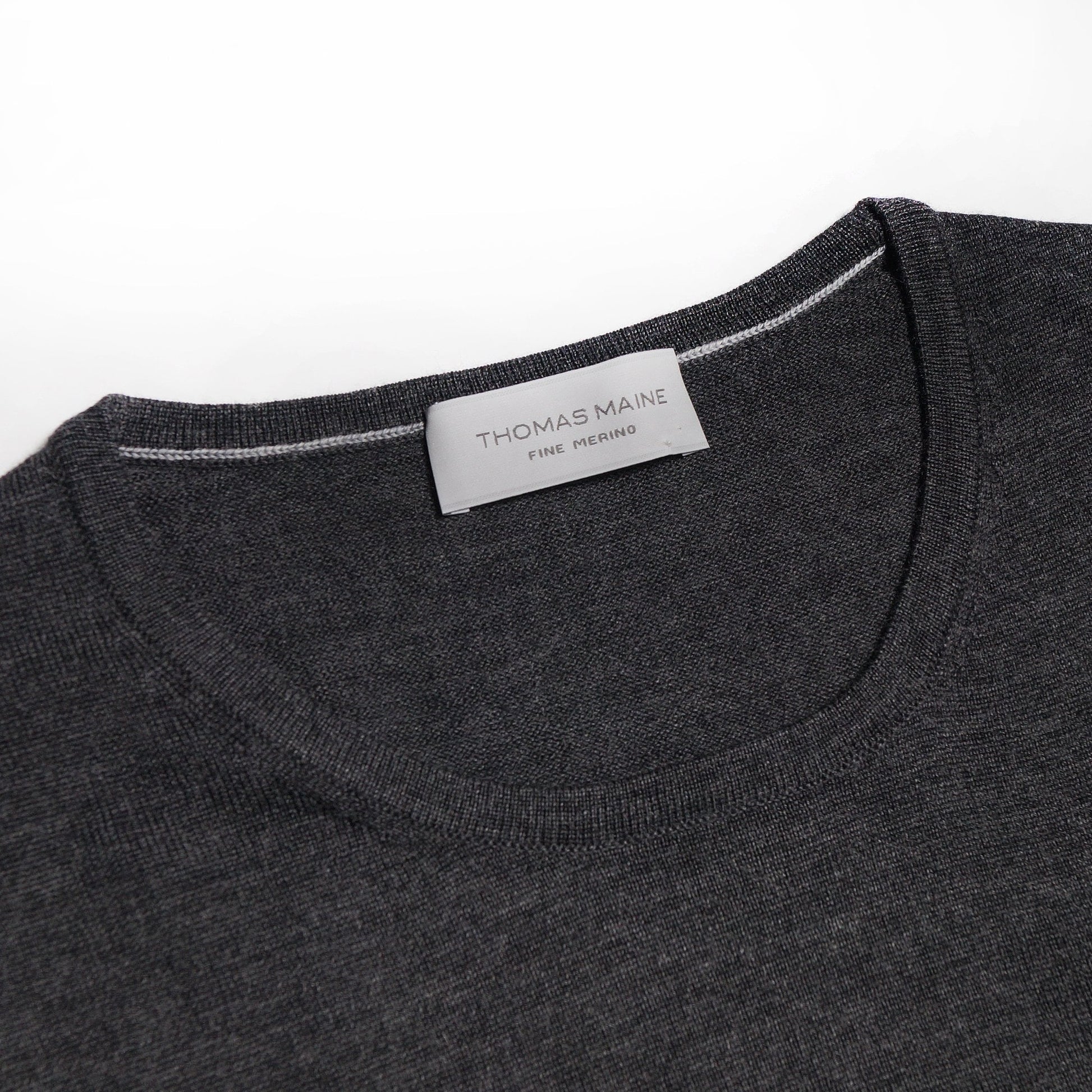 Thomas Merino Crew Neck Knit - Grey