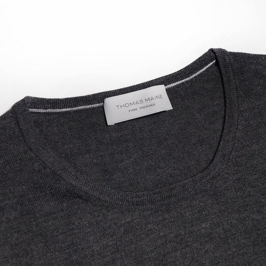 Merino Crew Neck Knit - Grey