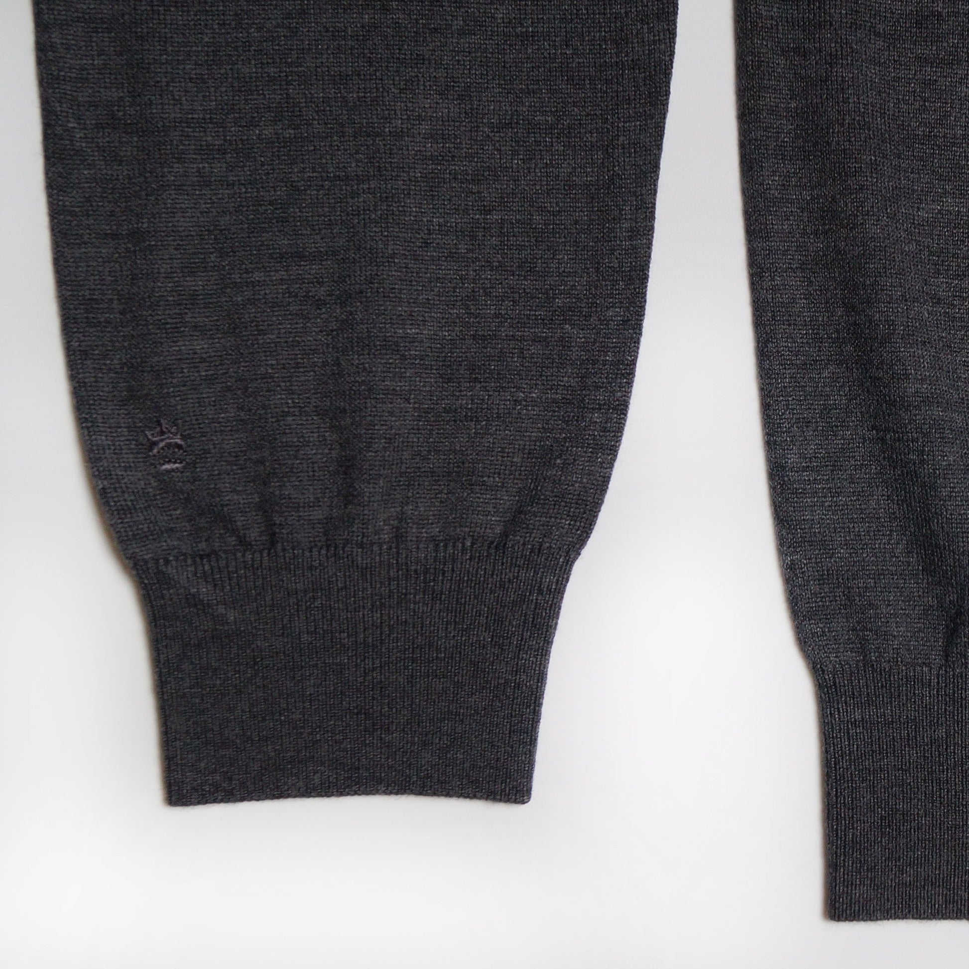 Thomas Merino Funnel Neck Zip Sweater - Charcoal Grey
