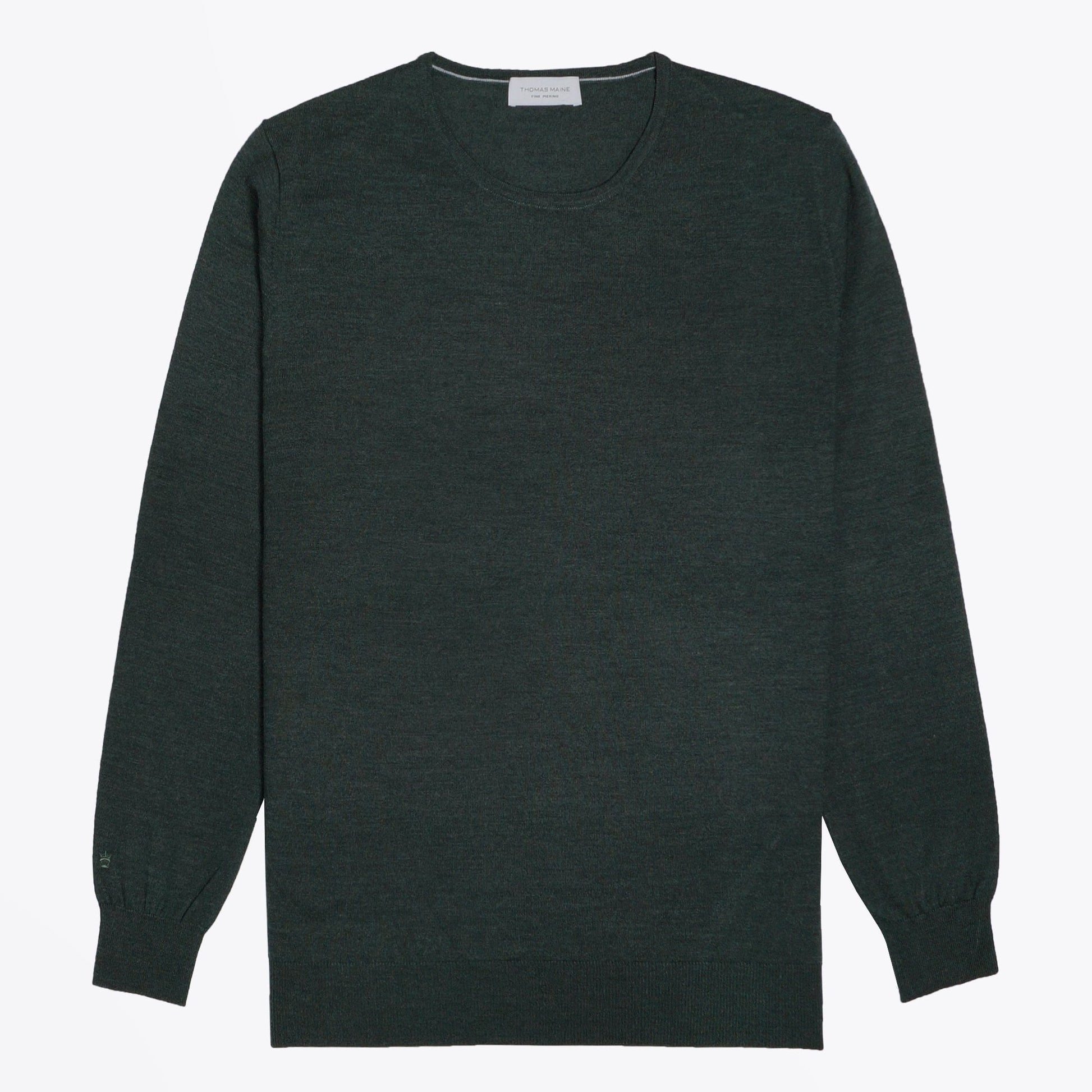 Thomas Merino Crew Neck Knit - Green