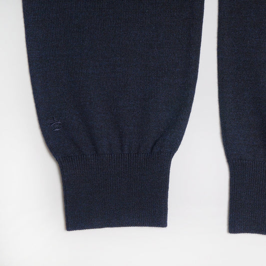 Merino Roll-Neck Knit - Navy