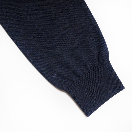 Merino Roll-Neck Knit - Navy