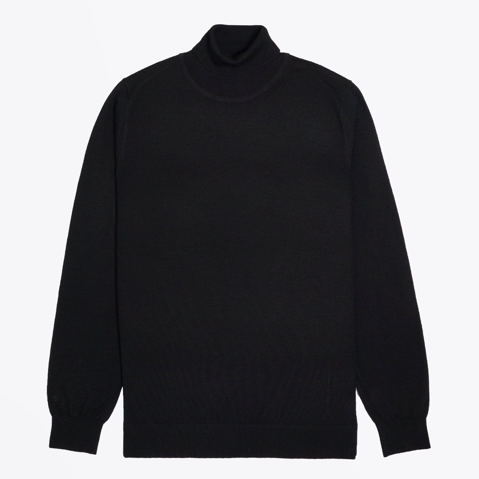 Thomas Merino Roll-Neck Knit - Black