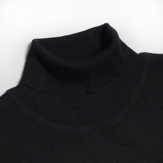 Merino Roll-Neck Knit - Black