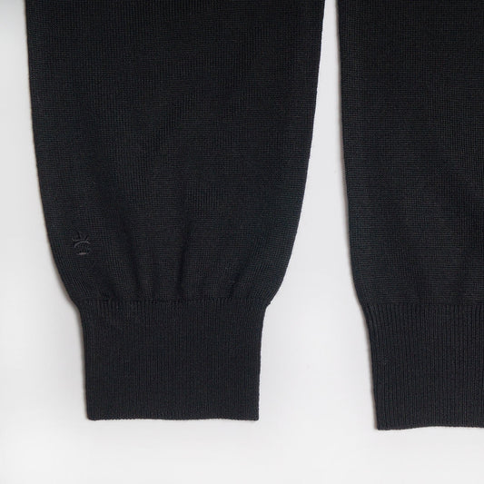 Merino Roll-Neck Knit - Black