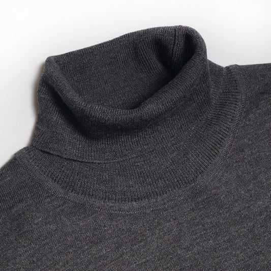 Merino Roll-Neck Knit - Grey