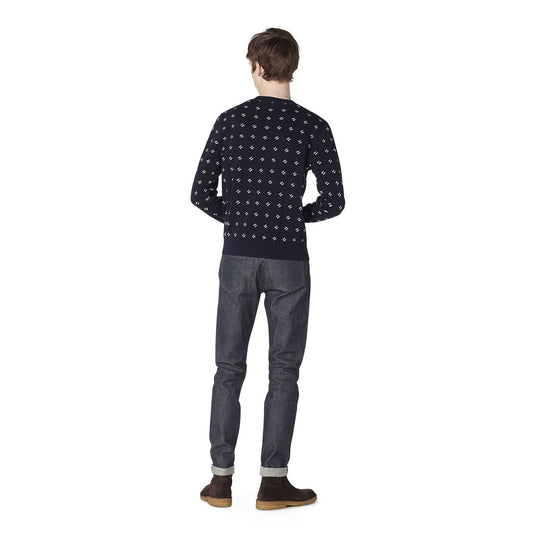 - Cardiff - Geometric logo Sweater - Navy