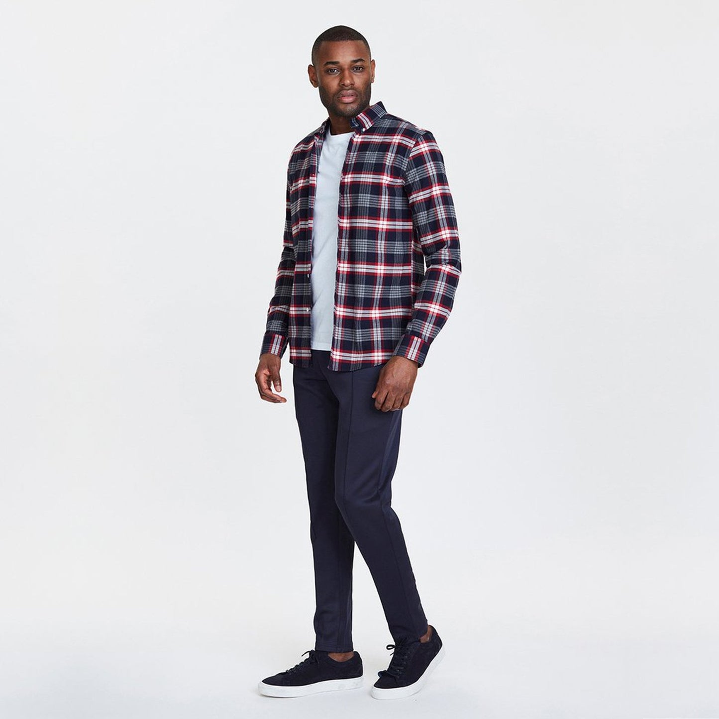 - Valance Plaid Shirt - Navy/Red