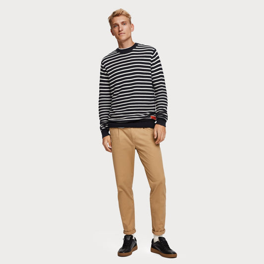 - Classic Striped Pullover - Navy