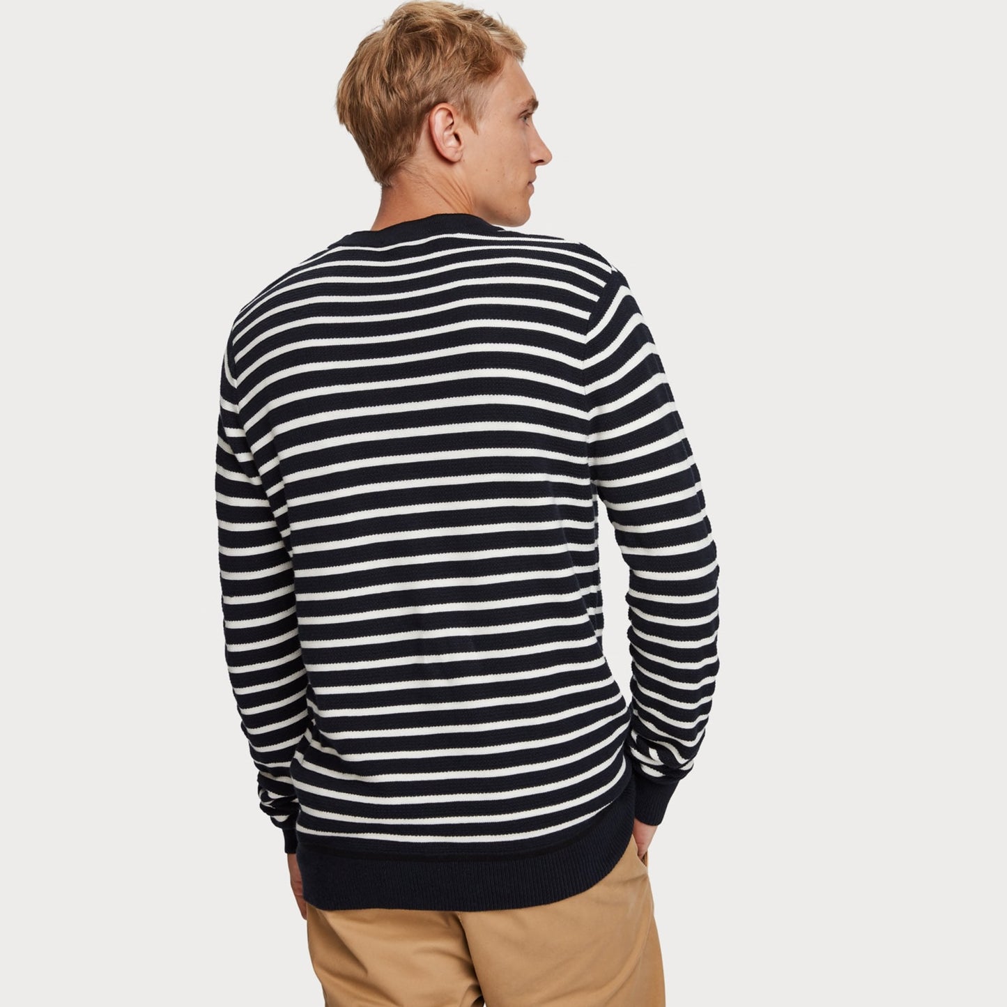 - Classic Striped Pullover - Navy