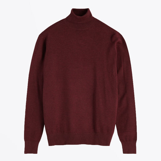 - Classic Turtleneck Knit - Burgundy