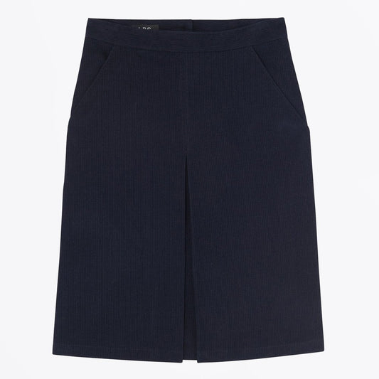- Coco - Corduroy Pleated Skirt - Navy